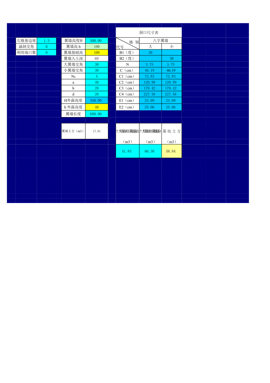 八字翼墻工程量計算_第1頁