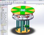 基于缩放变形机构的桌面装饰机械的设计SolidWorks三维图