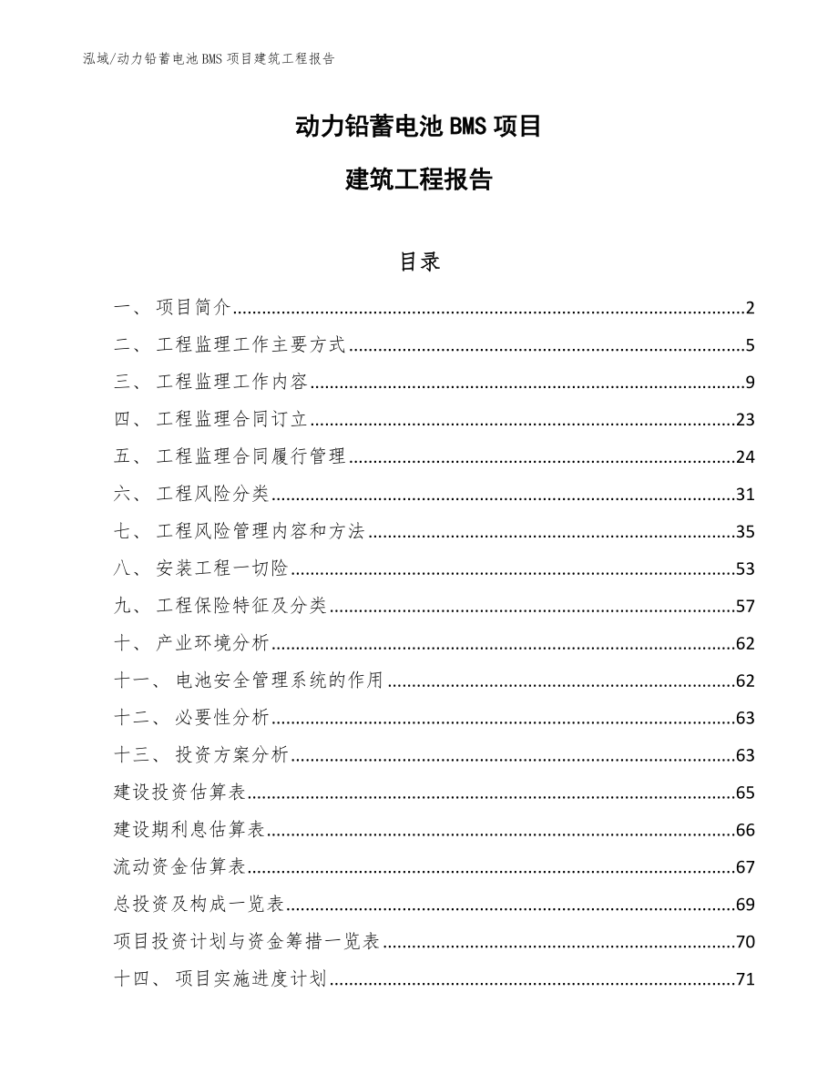 动力铅蓄电池BMS项目建筑工程报告_参考_第1页