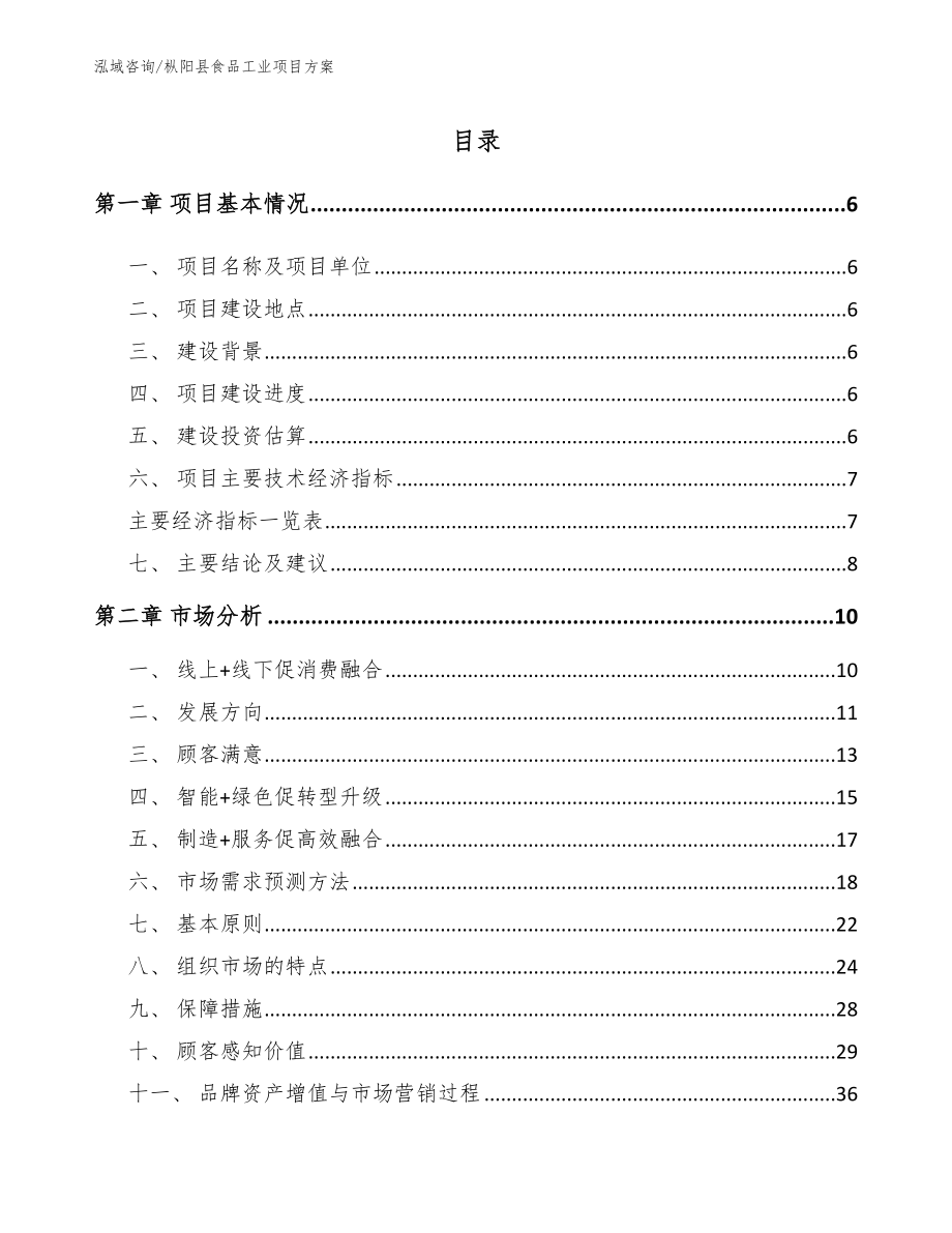 枞阳县食品工业项目方案_第1页