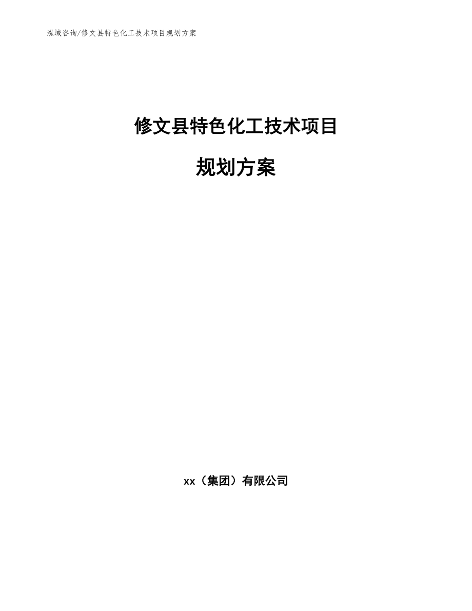 修文县特色化工技术项目规划方案【模板参考】_第1页