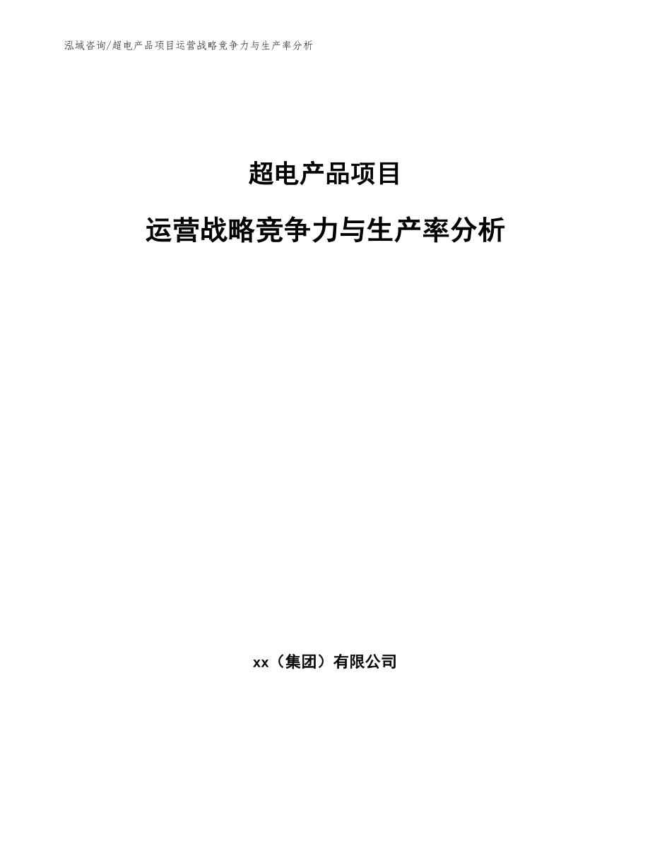 超电产品项目运营战略竞争力与生产率分析（范文）_第1页