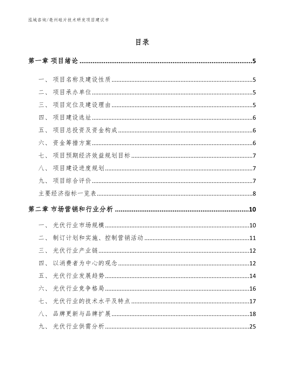 亳州硅片技术研发项目建议书参考模板_第1页