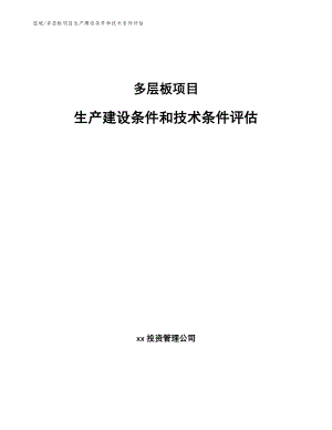 多层板项目生产建设条件和技术条件评估_参考