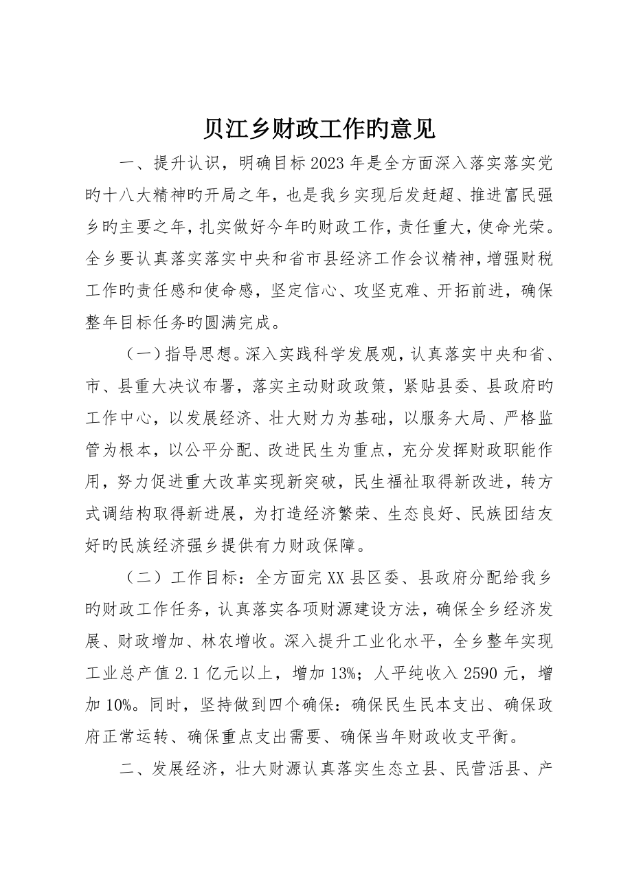 贝江乡财政工作的意见_第1页