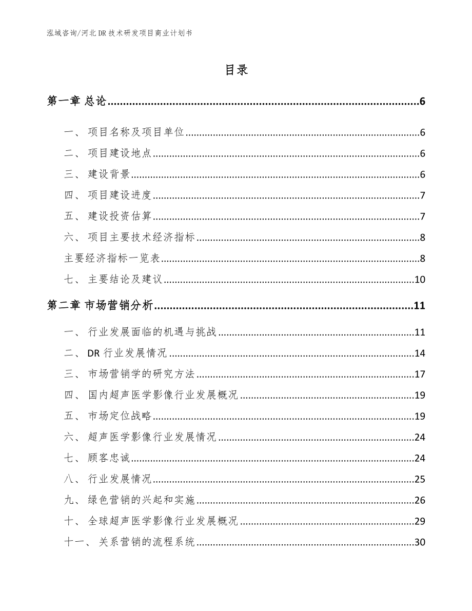 河北DR技术研发项目商业计划书【参考范文】_第1页