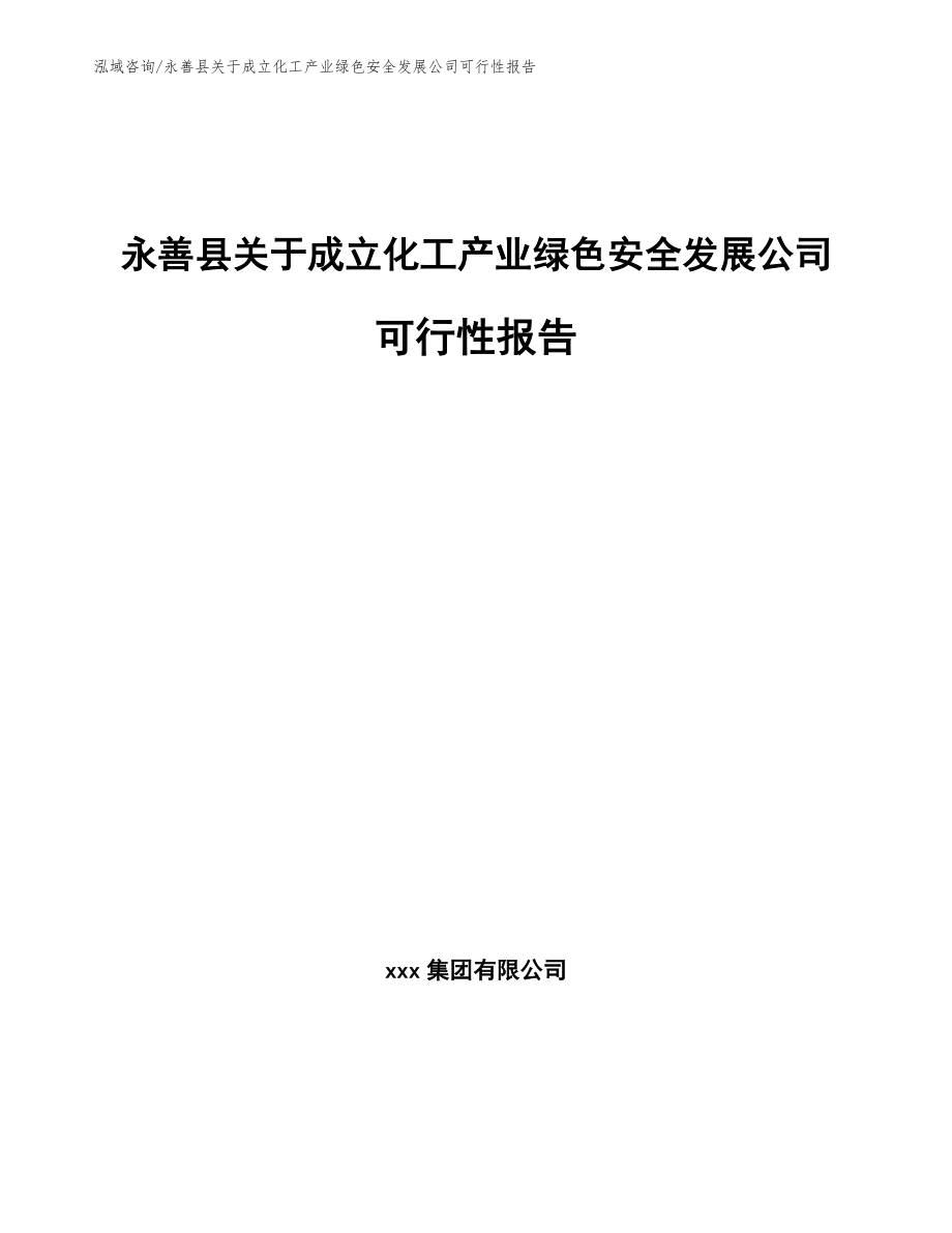 永善县关于成立化工产业绿色安全发展公司可行性报告_第1页