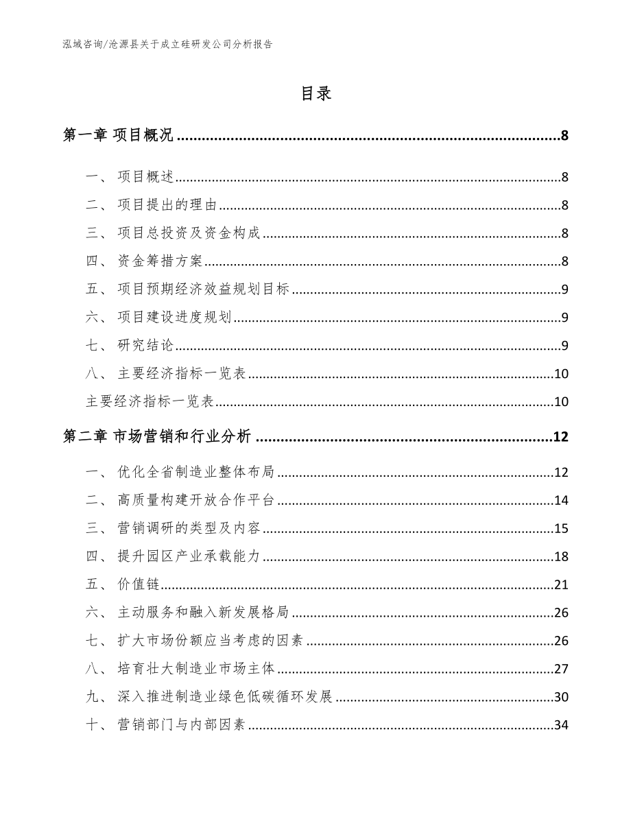 沧源县关于成立硅研发公司分析报告（参考范文）_第1页