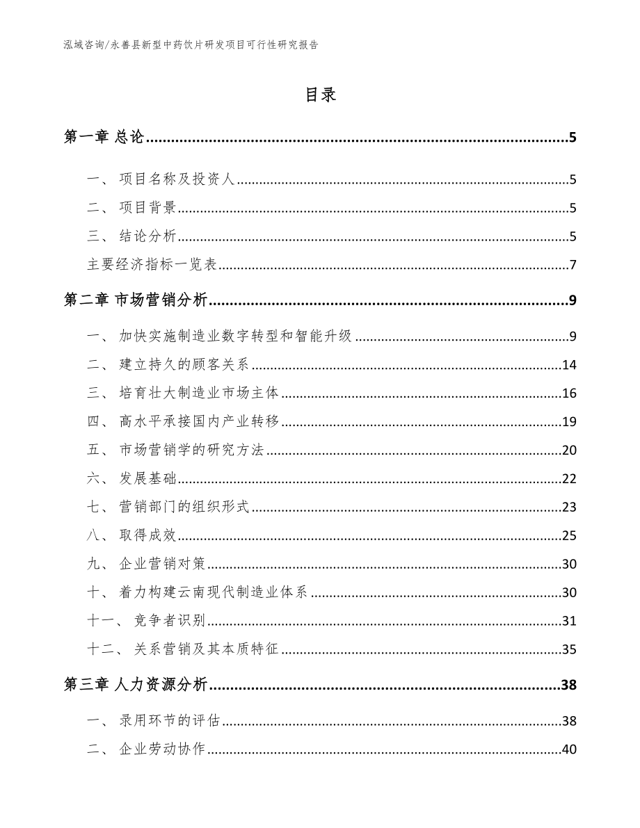 永善县新型中药饮片研发项目可行性研究报告_第1页