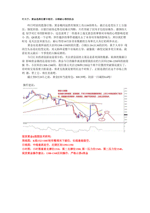 2013年9月24日叶大干+叶大干：黄金选择位置中线空白银耐心等待机会