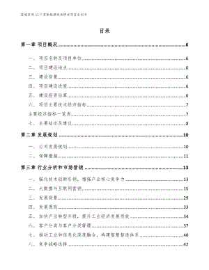 江口县新能源电池研发项目企划书（模板参考）