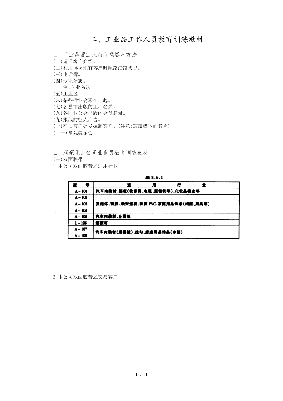 工业品工作人员培训教材(doc 11页)_第1页