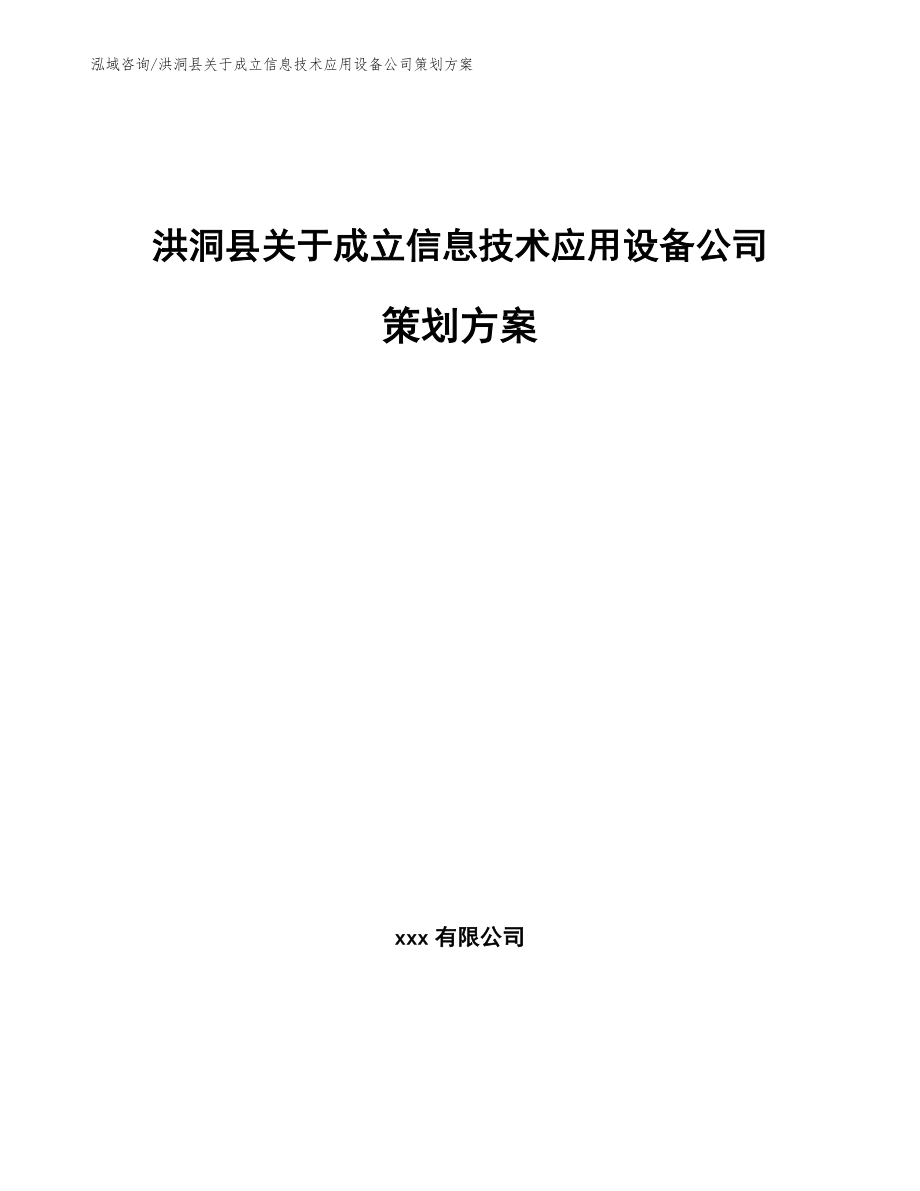 洪洞县关于成立信息技术应用设备公司策划方案（模板）_第1页