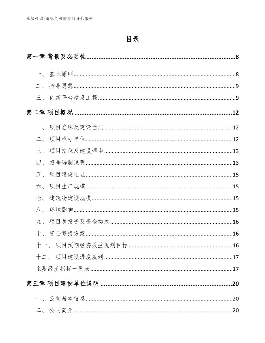 清徐县核能项目评估报告（模板）_第1页