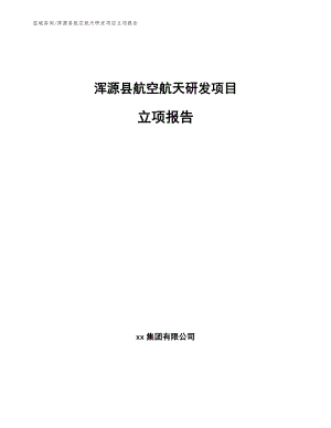浑源县航空航天研发项目立项报告（模板参考）