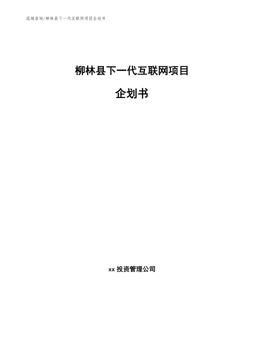 柳林县下一代互联网项目企划书【范文】_第1页
