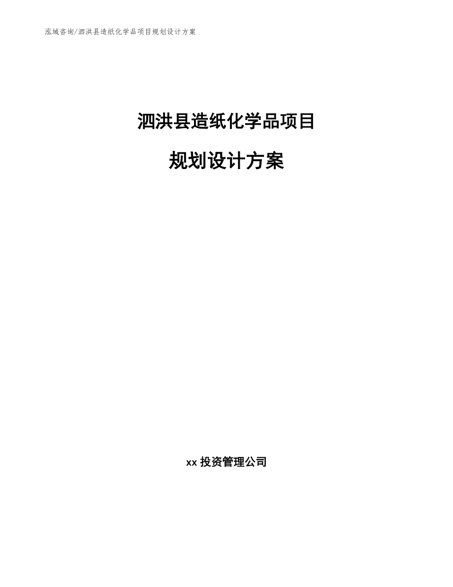 泗洪县造纸化学品项目规划设计方案模板范本_第1页