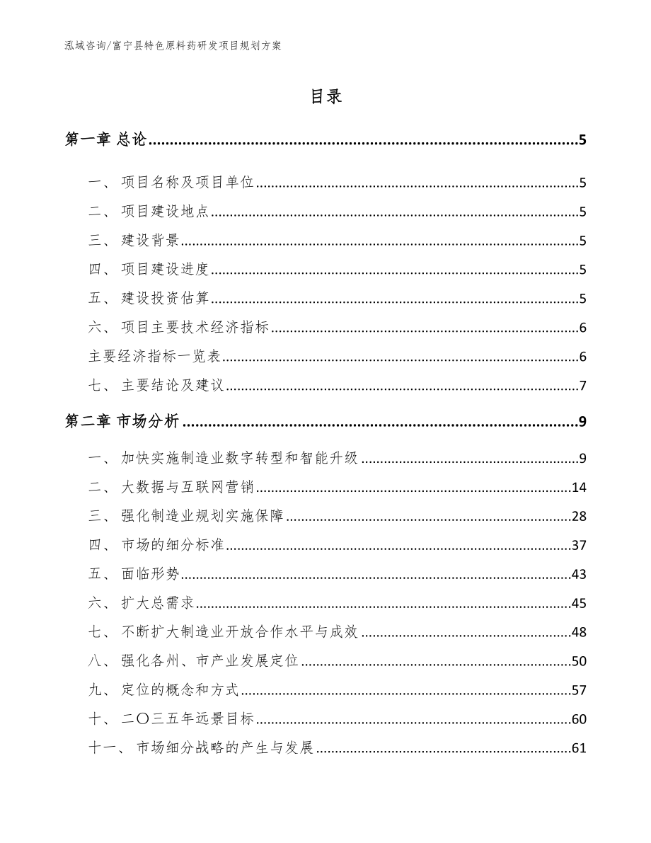富宁县特色原料药研发项目规划方案_范文_第1页