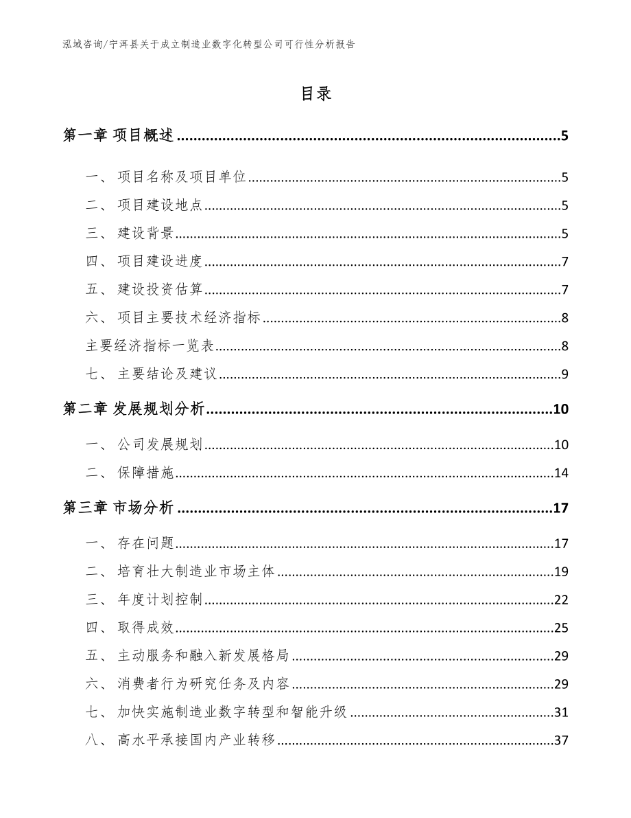 宁洱县关于成立制造业数字化转型公司可行性分析报告_第1页