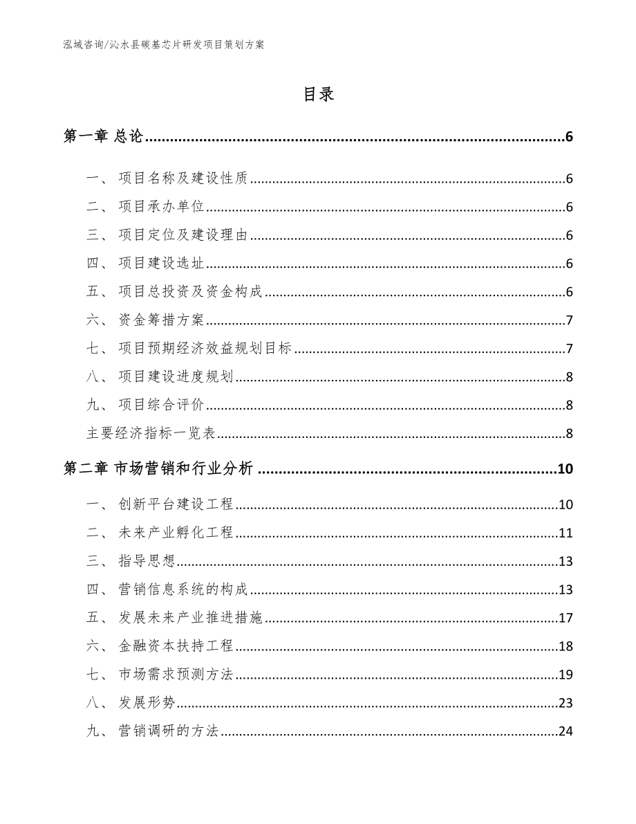 沁水县碳基芯片研发项目策划方案_参考范文_第1页