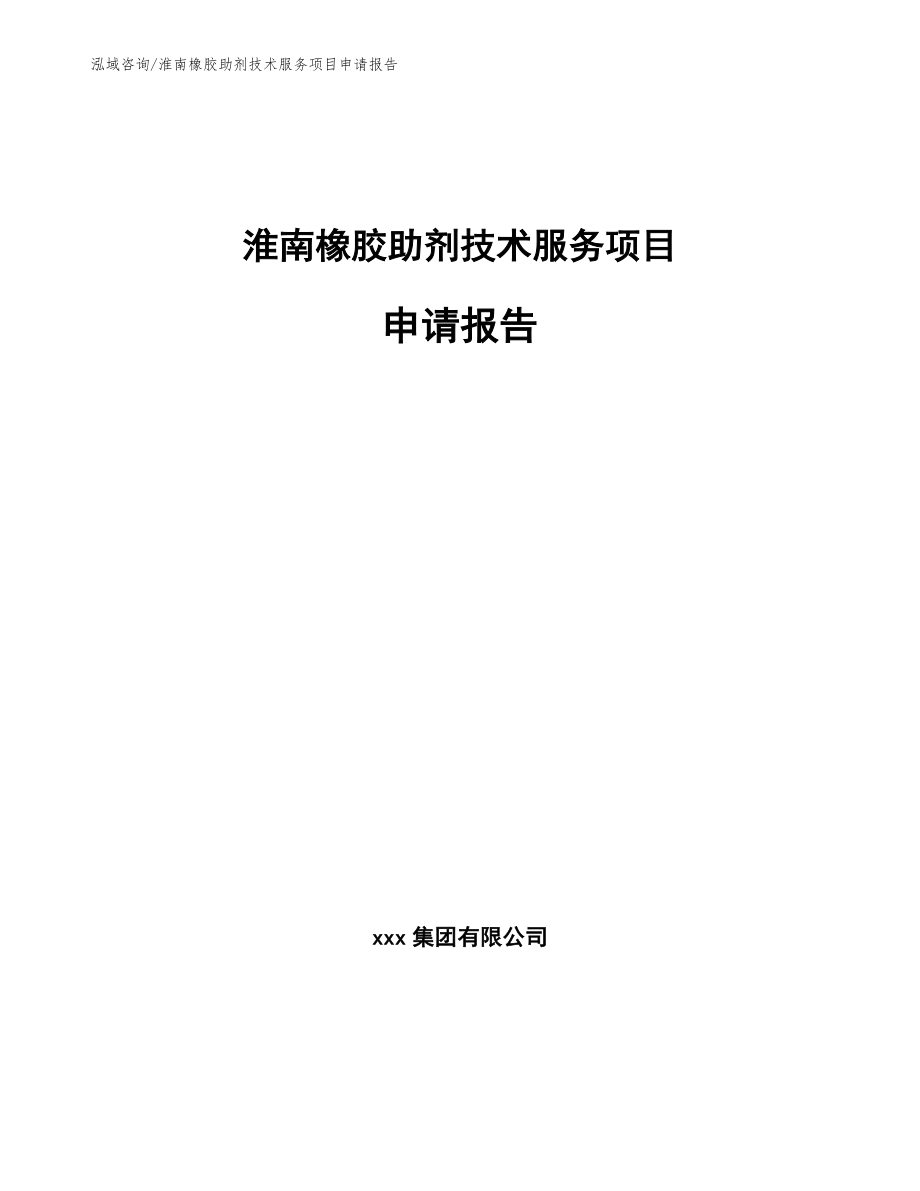 淮南橡胶助剂技术服务项目申请报告_第1页