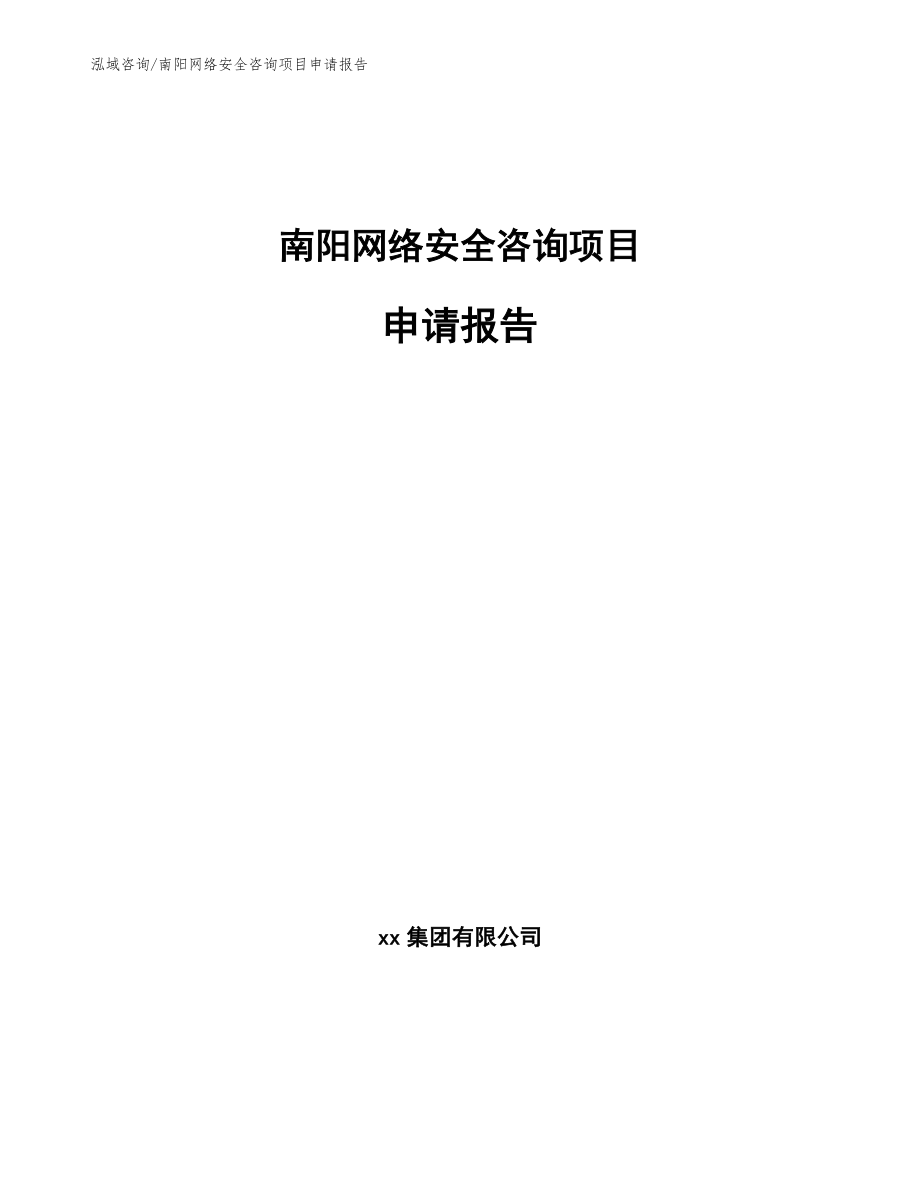 南阳网络安全咨询项目申请报告_第1页