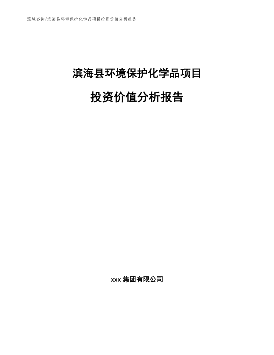 滨海县环境保护化学品项目投资价值分析报告_第1页