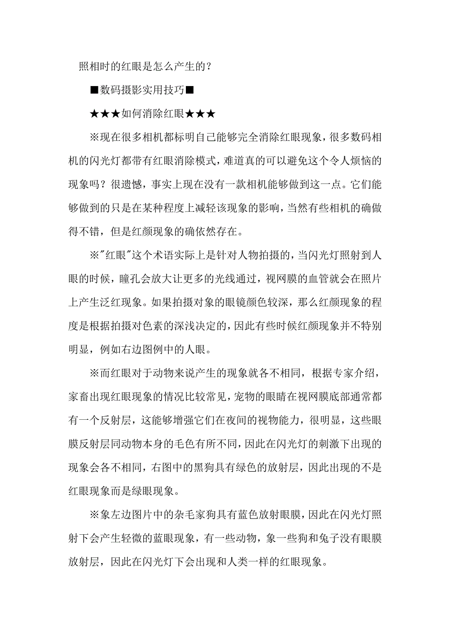 照相時(shí)的紅眼是怎么產(chǎn)生的1_第1頁(yè)