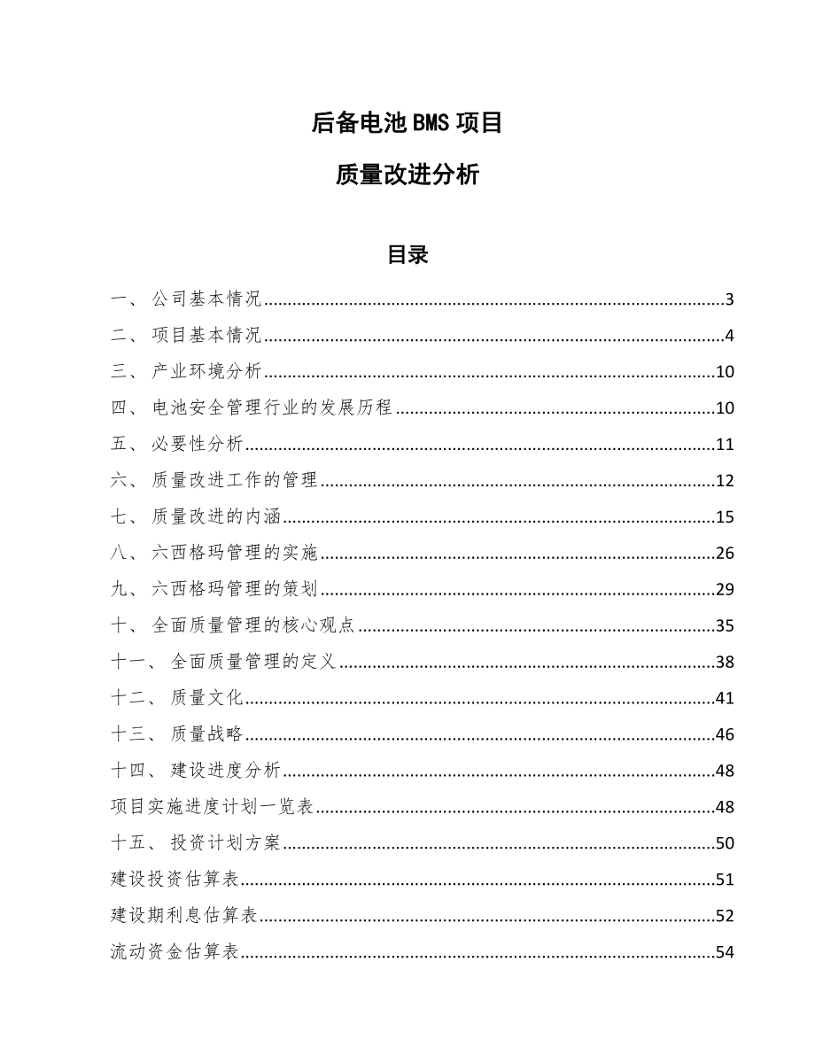 后备电池BMS项目质量改进分析【参考】_第1页