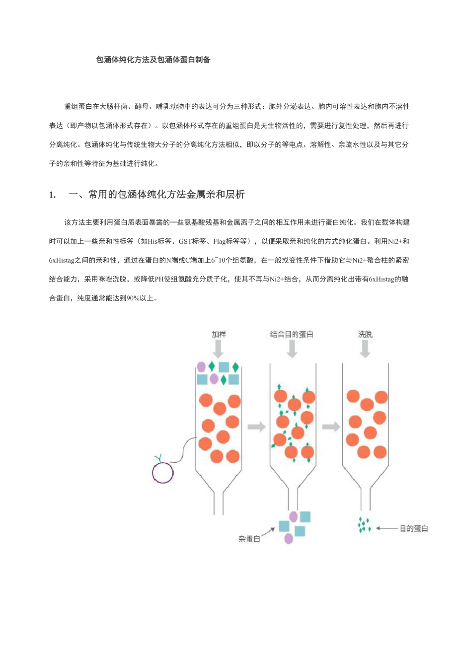 包涵体纯化方法及包涵体蛋白制备_第1页