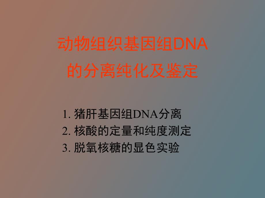 动物组织核酸的分离、鉴定和含量测定_第1页