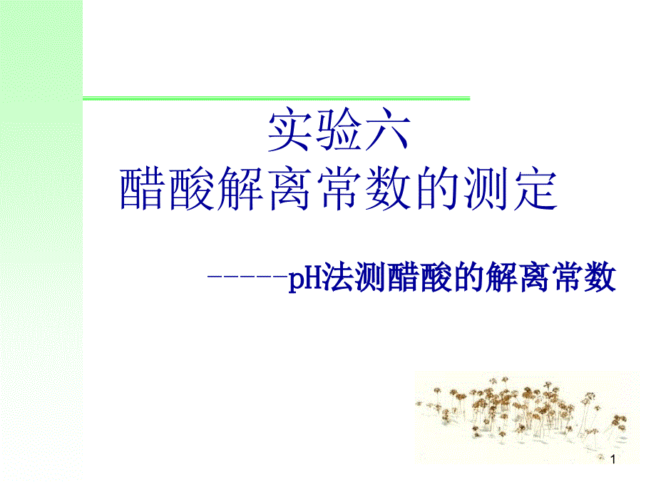 实验六醋酸电离常数pH法_第1页