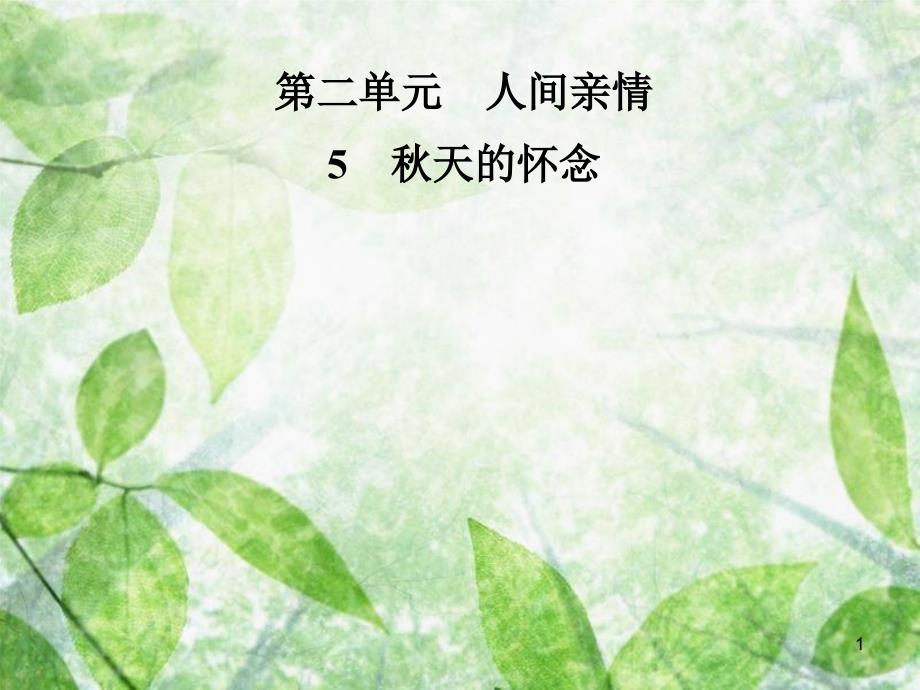 七年级语文上册 第二单元 5秋天的怀念优质课件 新人教版_第1页