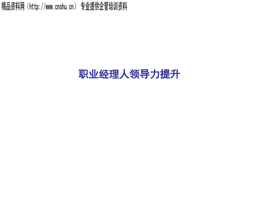 如何提升职业经理人的领导力_第1页