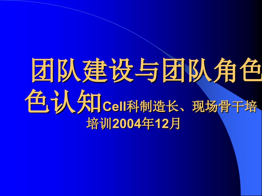 团队建设与团队角色(用于制造长班长培训)(ppt 40)_第1页