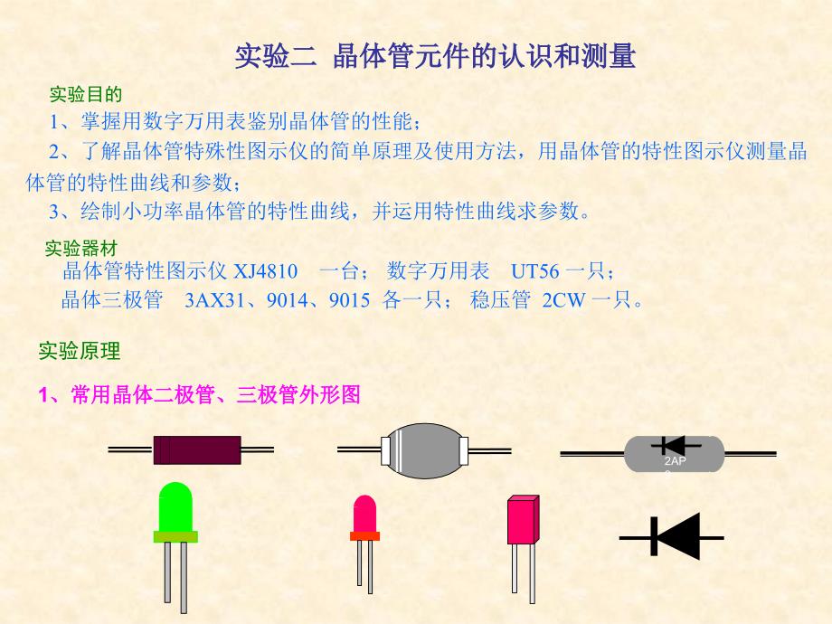 晶体管元件认识及测量_第1页