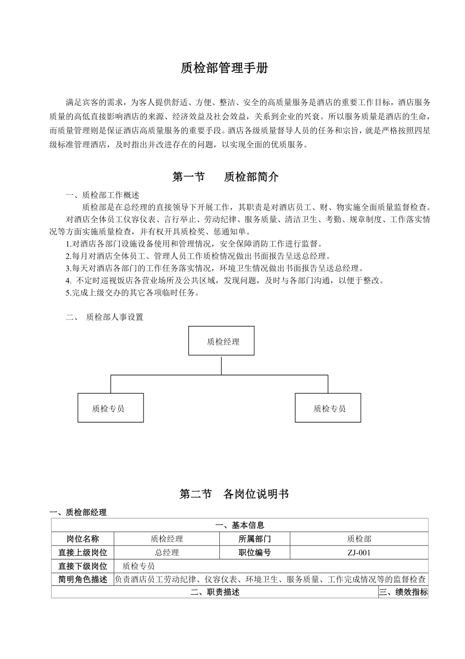 《酒店质检部管理手册》_第1页