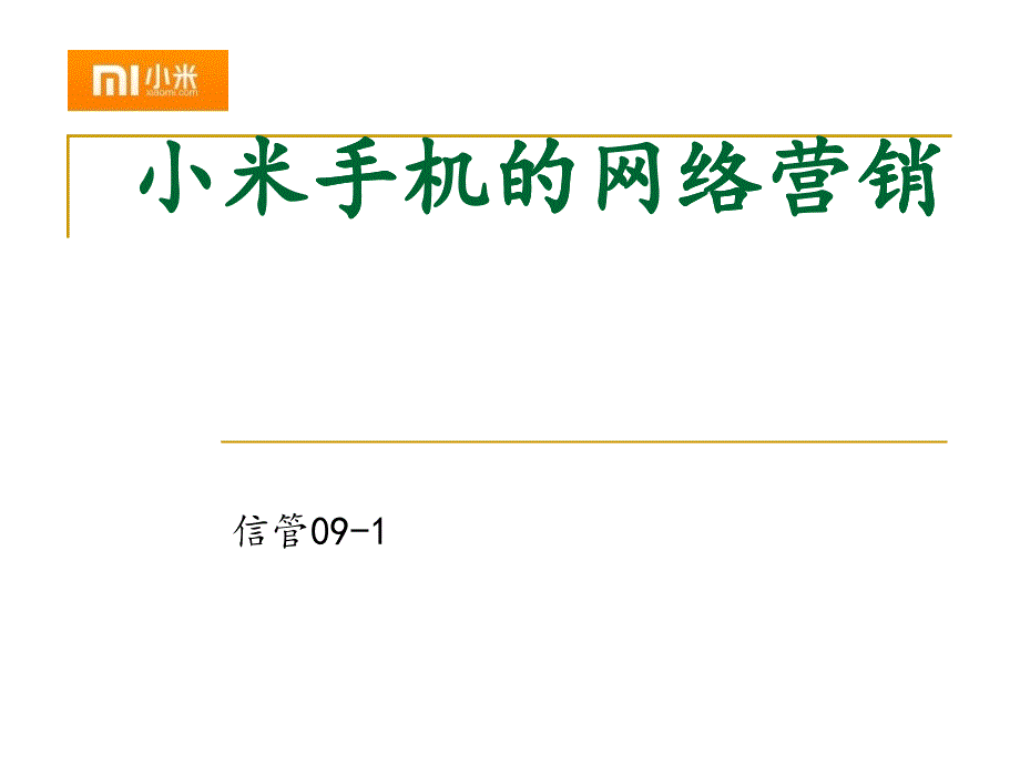 小米手机的网络营销方案_第1页