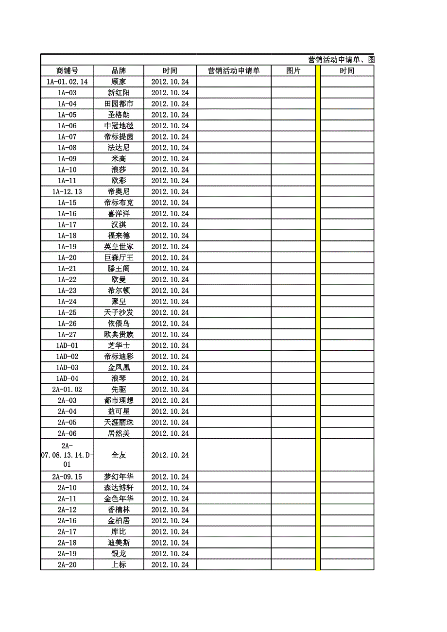 營銷活動(dòng)申請(qǐng)表以及圖片統(tǒng)計(jì)表_第1頁