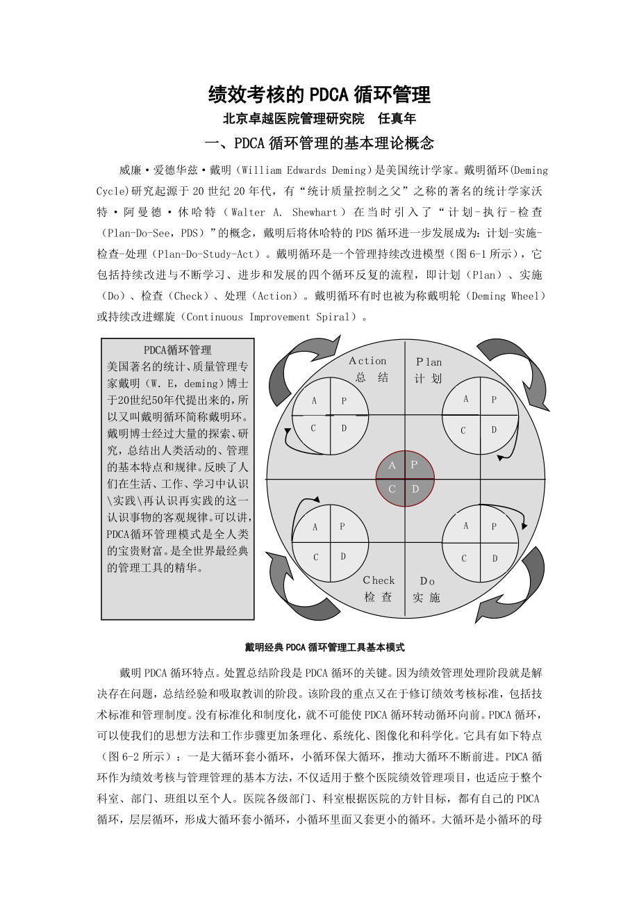 任真年绩效考核的PDCA循环管理文章_第1页