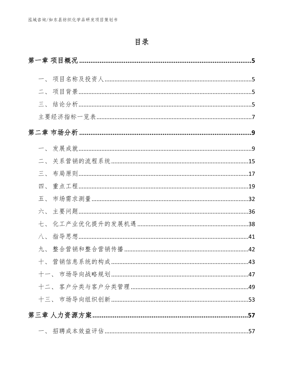 如东县纺织化学品研发项目策划书_第1页