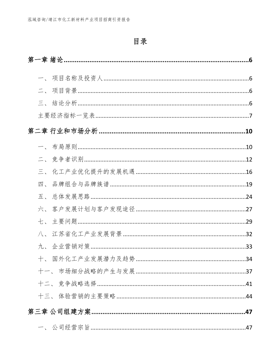 靖江市化工新材料产业项目招商引资报告范文_第1页