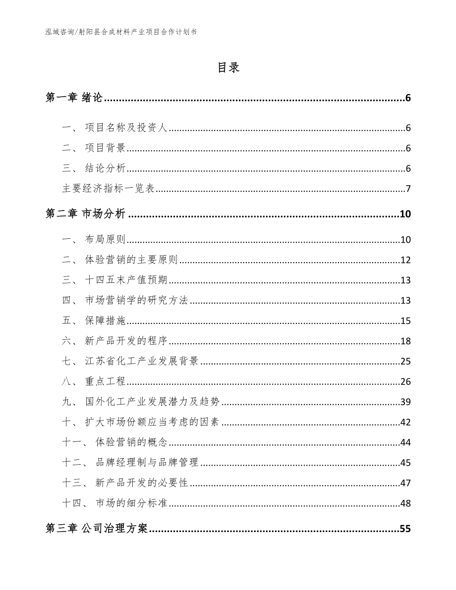 射阳县合成材料产业项目合作计划书_第1页