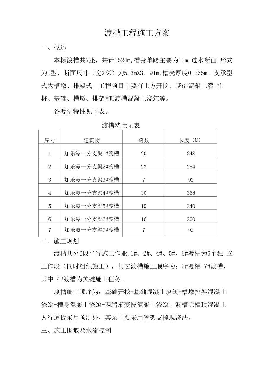 渡槽工程施工方案_第1页