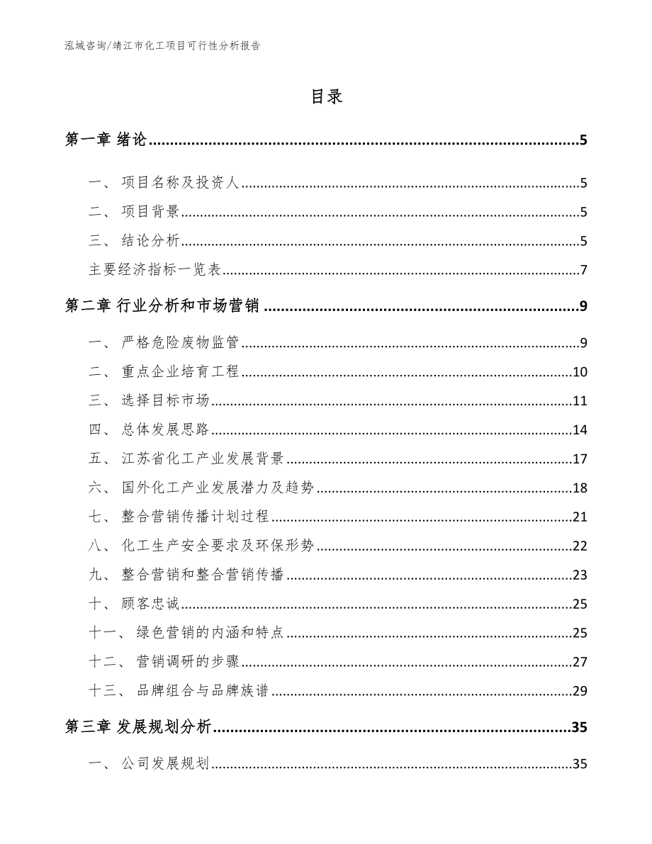 靖江市化工项目可行性分析报告_第1页