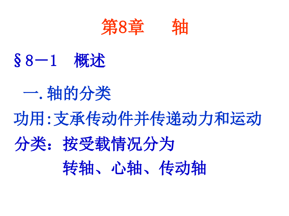 吉林大学机械设计课件-第8章-1、2、3节轴_第1页