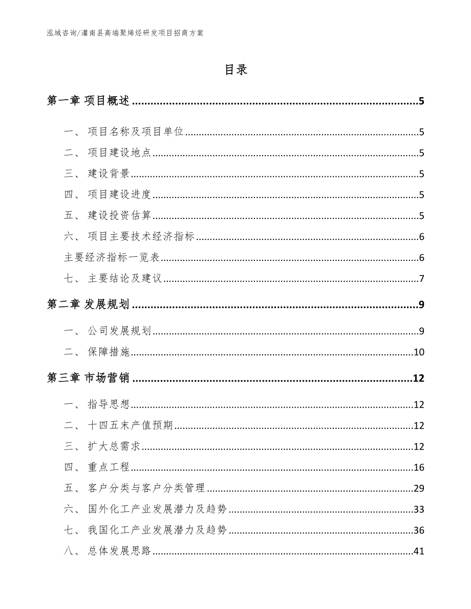 灌南县高端聚烯烃研发项目招商方案（参考模板）_第1页