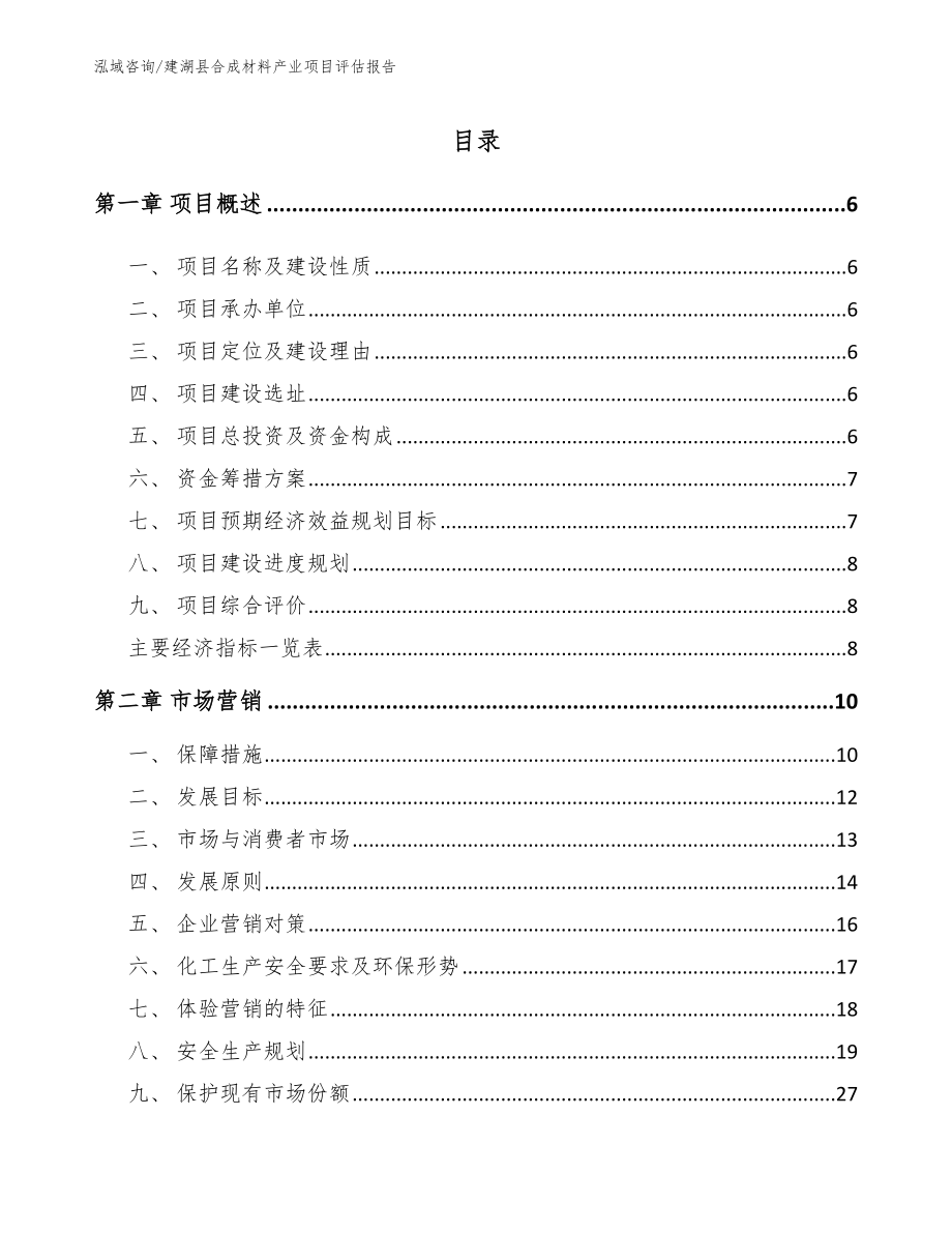 建湖县合成材料产业项目评估报告_第1页