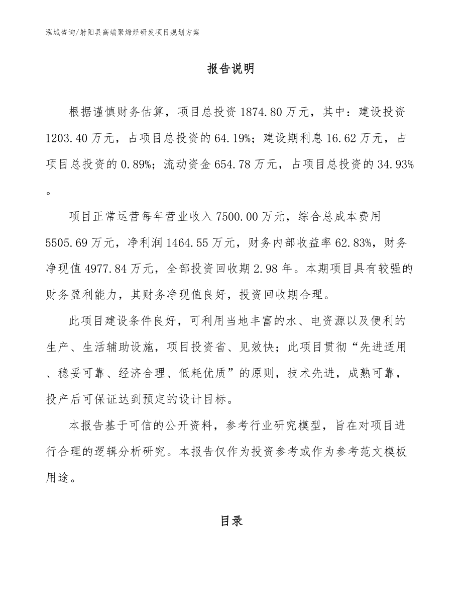 射阳县高端聚烯烃研发项目规划方案_第1页