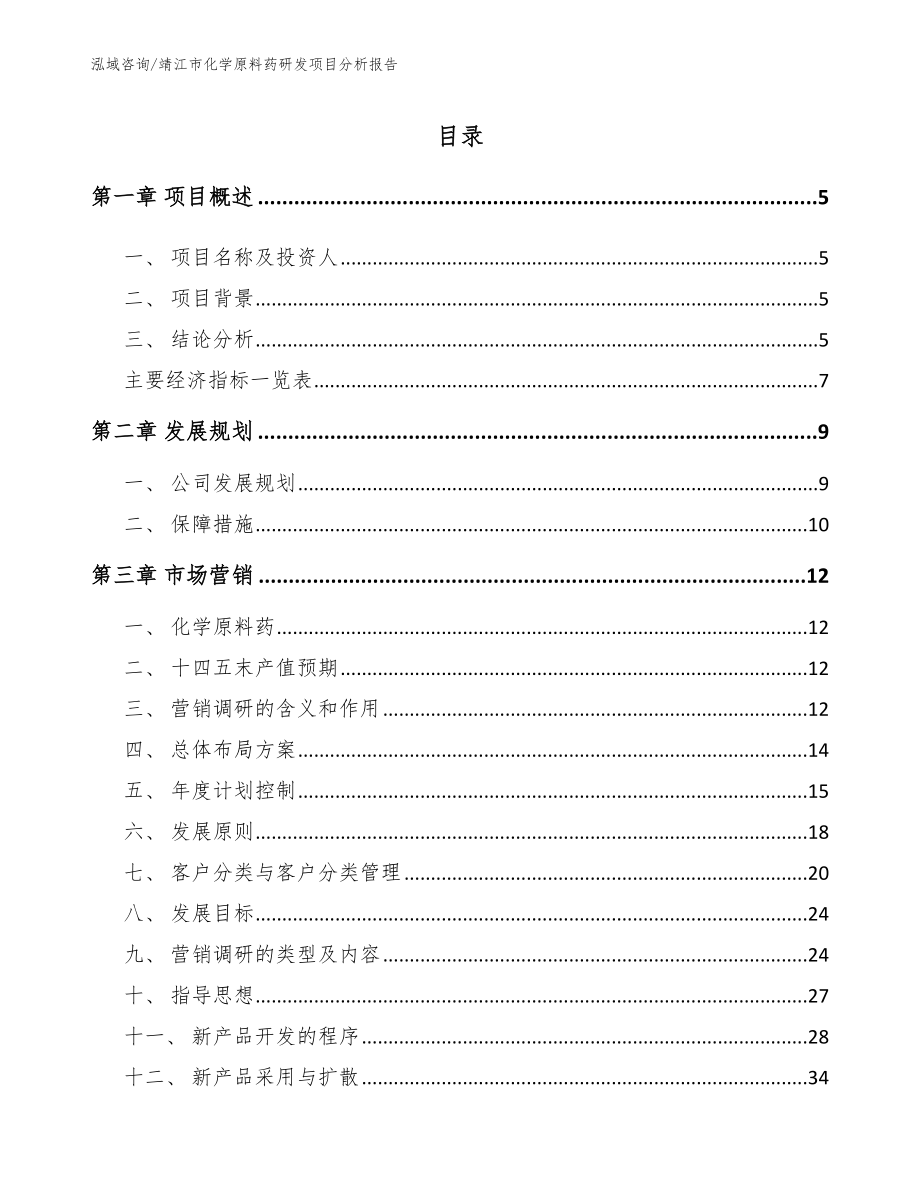 靖江市化学原料药研发项目分析报告_第1页